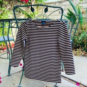 Ann Taylor Black and Gold Striped Sweater